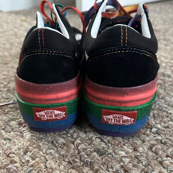 Vans Black Sneakers with Rainbow Soles - Picture 5 of 8